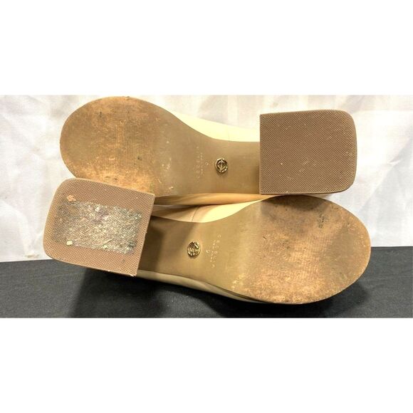 Cecelia New York Women's Beige Patent Leather "Pinky" Platform Penny Loafers  9 - Picture 6 of 6